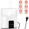 Electric Baby Milk Bottle Warmer fit for 2 Bottle Fast Milk Warmer Formula Warmer with 4 Heating Modes Adjustable Temperature Display Screen 24H Therm