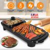 2 In 1 1300W Electric Hot Pot with Grill Smokeless Non-Stick Korean BBQ Grill Shabu Shabu Hot Pot with 5 Firepower Levels for 2-6 People