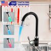 LED Water Tap Faucet 3 Color Change Water Stream Mixer Temperature Sensor for Sink Bathroom Kitchen