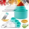 8Pcs Plastic Measuring Spoons Cups Scale Teaspoon Tablespoon Set Kitchen Utensil Tools For Cooking Baking Coffee