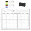Magnetic Dry Eraser Calendar For Fridge Monthly Weekly Schedule Whiteboard Planner w/ Eraser 5 Marker Pens