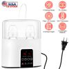 Electric Baby Milk Bottle Warmer fit for 2 Bottle Fast Milk Warmer Formula Warmer with 4 Heating Modes Adjustable Temperature Display Screen 24H Therm