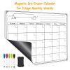 Magnetic Dry Eraser Calendar For Fridge Monthly Weekly Schedule Whiteboard Planner w/ Eraser 5 Marker Pens