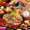Olive Oil Sprayer 2Pcs Oil Dispenser Mister Refillable Stainless Steel Glass Vinegar Bottle w/ Measurement Oil Control Diet For Cooking BBQ Roast Sala