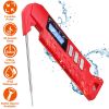 Digital BBQ Meat Food Cooking Thermometer Instant Read w/4.33in Folding Probe Backlight Calibration for Liquid Beef IPX5 Waterproof