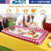 Inflatable Ice Serving Bar Pool Table Serving Bar Salad Ice Buffet Beverages Drinks Cooler Tray w/ Inflate Deflate Plug Pump for Indoor Outdoor Partie