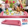 Inflatable Ice Serving Bar Pool Table Serving Bar Salad Ice Buffet Beverages Drinks Cooler Tray w/ Inflate Deflate Plug Pump for Indoor Outdoor Partie