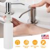 Soap Dispenser For Kitchen Sink 12.68OZ Hand Sanitizer Lotion Bottle (Brushed Nickel) Stainless Steel Refill From the Top