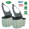2Pcs Kitchen Caddy Sponge Holder Detachable Adjustable Sink Organizer Draining Basket Rack For Scrubber Dish Brush Drainer