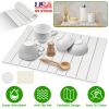 Foldable Stone Dish Drying Mats Home Dish Quick Drying Stone Pad Super Absorbent Diatomaceous Earth Draining Mat with Anti-Slip Net Sanding Pad for Di