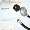 4.92FT Low Pressure Propane Regulator w/ Hose CSA Certified QCC1 Type1 Connection Gas Regulator Line 3/8” Female Flare Fitting For BBQ Gas Grill