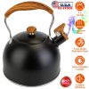 2.2Quarts Stainless Steel Tea Coffee Milk Kettle Stovetop Kettle Loud Whistling Teapot w/ Nylon Handle