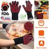 BBQ Gloves 1472°F Heat Resistant Grill Gloves Anti-slip Carbon Fiber BBQ Gloves Oven Gloves Mitts For Barbecue Cooking Baking Welding Cutting
