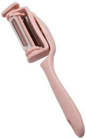 Multifunctional Stainless Steel Rotary Peeler 3in1 with Plastic Handle Vegetables Fruit Peelers Straight (Color: pink)