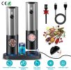 Electric Salt and Pepper Grinder Rechargeable Charging Base Automatic Salt Mill LED Indicator Adjustable Coarseness One Hand Easy Operation